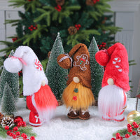 HKM-490451 Creative Christmas Candy Doll Decoration - Faceless Elderly Design, Polyester, 12x10x29cm