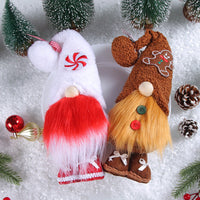 HKM-490451 Creative Christmas Candy Doll Decoration - Faceless Elderly Design, Polyester, 12x10x29cm