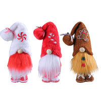 HKM-490451 Creative Christmas Candy Doll Decoration - Faceless Elderly Design, Polyester, 12x10x29cm