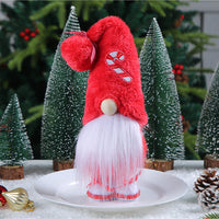 HKM-490451 Creative Christmas Candy Doll Decoration - Faceless Elderly Design, Polyester, 12x10x29cm
