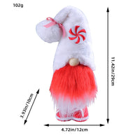 HKM-490451 Creative Christmas Candy Doll Decoration - Faceless Elderly Design, Polyester, 12x10x29cm