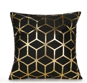 HKM-490451 Elegant White and Gold Modern Decorative Pillow Covers - 45x45cm