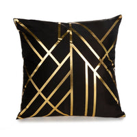 HKM-490451 Elegant White and Gold Modern Decorative Pillow Covers - 45x45cm