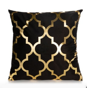 HKM-490451 Elegant White and Gold Modern Decorative Pillow Covers - 45x45cm