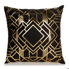 HKM-490451 Elegant White and Gold Modern Decorative Pillow Covers - 45x45cm
