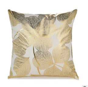 HKM-490451 Elegant White and Gold Modern Decorative Pillow Covers - 45x45cm
