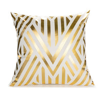 HKM-490451 Elegant White and Gold Modern Decorative Pillow Covers - 45x45cm