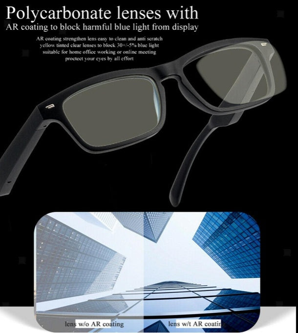 HKM-490515 Smart Glasses with Bluetooth 5.4 Connectivity, UV400 Protection, Touch Control, and Anti-Noise Microphone