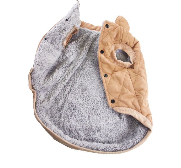 HKM-490643 Winter Diamond Lattice Cotton-Padded Clothes for Puppies - Corgi Size Options Available