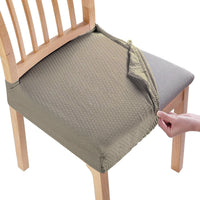 HKM-490707 Waterproof Stretch Dining Chair Slipcovers, Jacquard Fabric, 4-Pack, Fits Armless Chairs