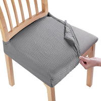 HKM-490707 Waterproof Stretch Dining Chair Slipcovers, Jacquard Fabric, 4-Pack, Fits Armless Chairs