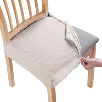 HKM-490707 Waterproof Stretch Dining Chair Slipcovers, Jacquard Fabric, 4-Pack, Fits Armless Chairs