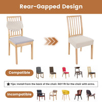 HKM-490707 Waterproof Stretch Dining Chair Slipcovers, Jacquard Fabric, 4-Pack, Fits Armless Chairs