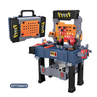 HKM-491155 65-Piece Kids Construction Tool Set with Wrench and Screwdriver in Suitcase – Perfect for Pretend Play and Creative Craftsman Fun
