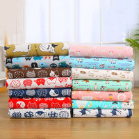 HKM-491155 Cat Head Design Linseed Cotton Fabric for DIY Tablecloths, Curtains, Cushions, and More