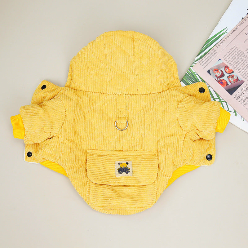 HKM-491155 Cute Cotton-Padded Winter Jacket with Traction Rope and Pull Ring for Women