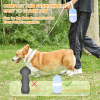 HKM-491155 Portable 2-in-1 Pet Water Bottle and Food Container with Collapsible Bowl, Suitable for Dogs and Cats, Durable and Leak-Proof, Ideal for Travel and Outdoor Activities