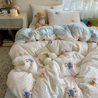 HKM-491155 Pure Washed Cotton 4-Piece Bed Set for 2.0m Bed - Stripes, Geometric, Cartoon Patterns