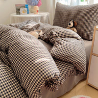 HKM-491155 Pure Washed Cotton 4-Piece Bed Set for 2.0m Bed - Stripes, Geometric, Cartoon Patterns