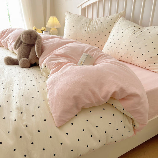 HKM-491155 Pure Washed Cotton 4-Piece Bed Set for 2.0m Bed - Stripes, Geometric, Cartoon Patterns