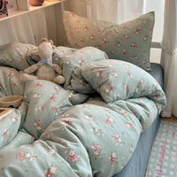 HKM-491155 Pure Washed Cotton 4-Piece Bed Set for 2.0m Bed - Stripes, Geometric, Cartoon Patterns