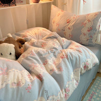 HKM-491155 Pure Washed Cotton 4-Piece Bed Set for 2.0m Bed - Stripes, Geometric, Cartoon Patterns