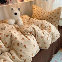 HKM-491155 Pure Washed Cotton 4-Piece Bed Set for 2.0m Bed - Stripes, Geometric, Cartoon Patterns