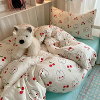 HKM-491155 Pure Washed Cotton 4-Piece Bed Set for 2.0m Bed - Stripes, Geometric, Cartoon Patterns