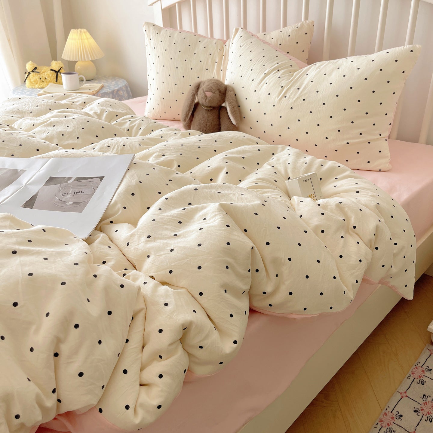 HKM-491155 Pure Washed Cotton 4-Piece Bed Set for 2.0m Bed - Stripes, Geometric, Cartoon Patterns