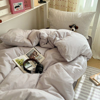 HKM-491155 Pure Washed Cotton 4-Piece Bed Set for 2.0m Bed - Stripes, Geometric, Cartoon Patterns