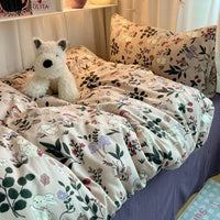 HKM-491155 Pure Washed Cotton 4-Piece Bed Set for 2.0m Bed - Stripes, Geometric, Cartoon Patterns
