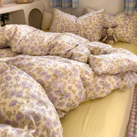 HKM-491155 Pure Washed Cotton 4-Piece Bed Set for 2.0m Bed - Stripes, Geometric, Cartoon Patterns
