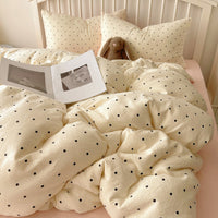HKM-491155 Pure Washed Cotton 4-Piece Bed Set for 2.0m Bed - Stripes, Geometric, Cartoon Patterns