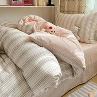 HKM-491155 Pure Washed Cotton 4-Piece Bed Set for 2.0m Bed - Stripes, Geometric, Cartoon Patterns