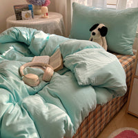 HKM-491155 Pure Washed Cotton 4-Piece Bed Set for 2.0m Bed - Stripes, Geometric, Cartoon Patterns