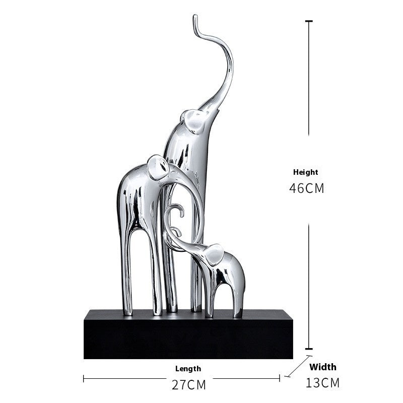 HKM-491411 Elegant Elephant Decorative Craft in Bright Gold, Rose Gold, Silver, and Retro Colors