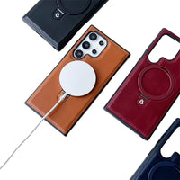 HKM-491411 Magnetic Leather Protective Cover with Stand for Samsung Devices