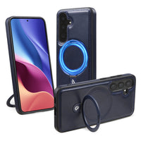 HKM-491411 Magnetic Leather Protective Cover with Stand for Samsung Devices