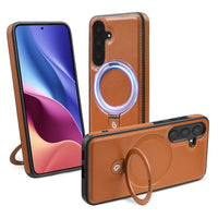 HKM-491411 Magnetic Leather Protective Cover with Stand for Samsung Devices