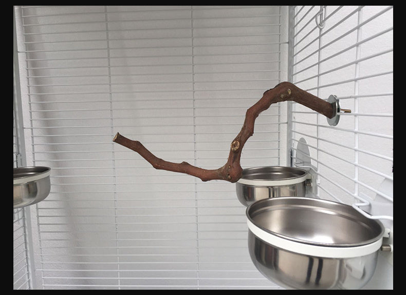 HKM-491411 Natural Vine Perch Stand Pole for Parrots and Birds, Unique Grape Wood Habitat