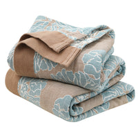HKM-491475 Five-Layer Cotton Yarn Blanket with Floral Design for Spring and Autumn - Available in Two Sizes
