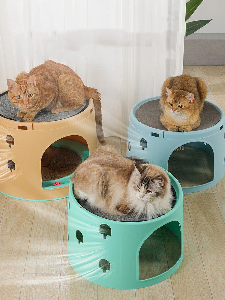 HKM-491475 Multi-Functional Cat Climbing Frame with Amusement and Sleep Chambers