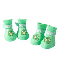 HKM-491475 Waterproof Anti-Slip Rubber Pet Rain Boots for Small, Medium, and Large Dogs and Cats - 4 Pack