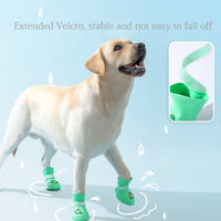 HKM-491475 Waterproof Anti-Slip Rubber Pet Rain Boots for Small, Medium, and Large Dogs and Cats - 4 Pack