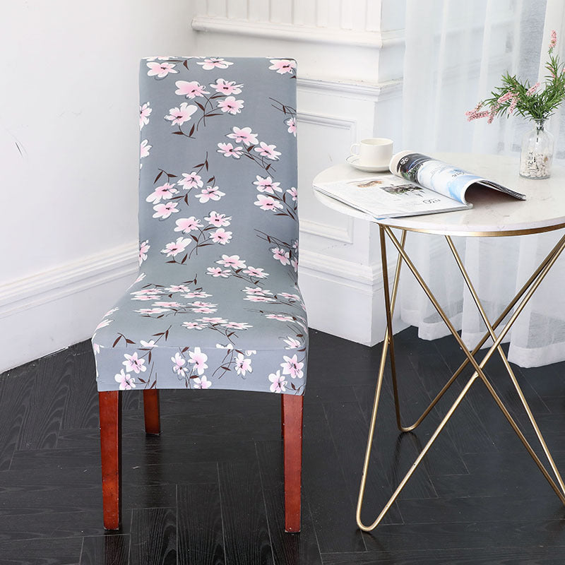 HKM-491539 Elastic Anti-Fouling Chair Cover for Rectangular Chairs, Polyester Blend, Fits Chair Backs 45-58cm