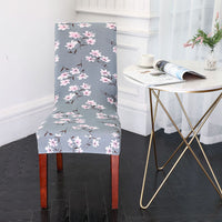 HKM-491539 Elastic Anti-Fouling Chair Cover for Rectangular Chairs, Polyester Blend, Fits Chair Backs 45-58cm