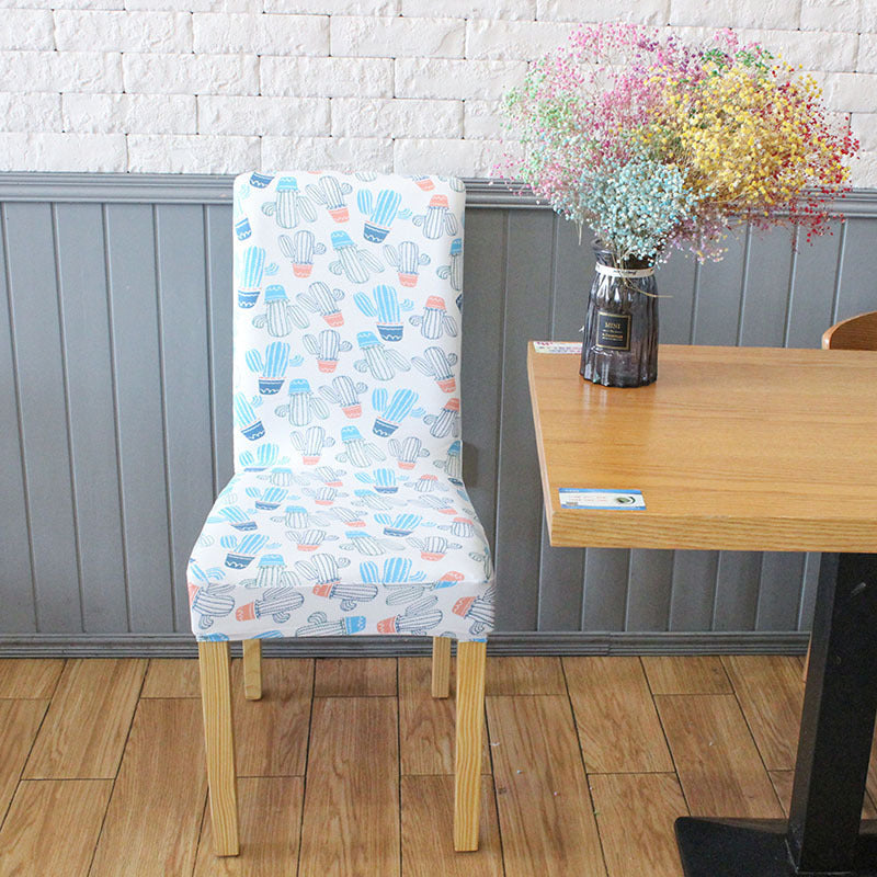 HKM-491539 Elastic Anti-Fouling Chair Cover for Rectangular Chairs, Polyester Blend, Fits Chair Backs 45-58cm