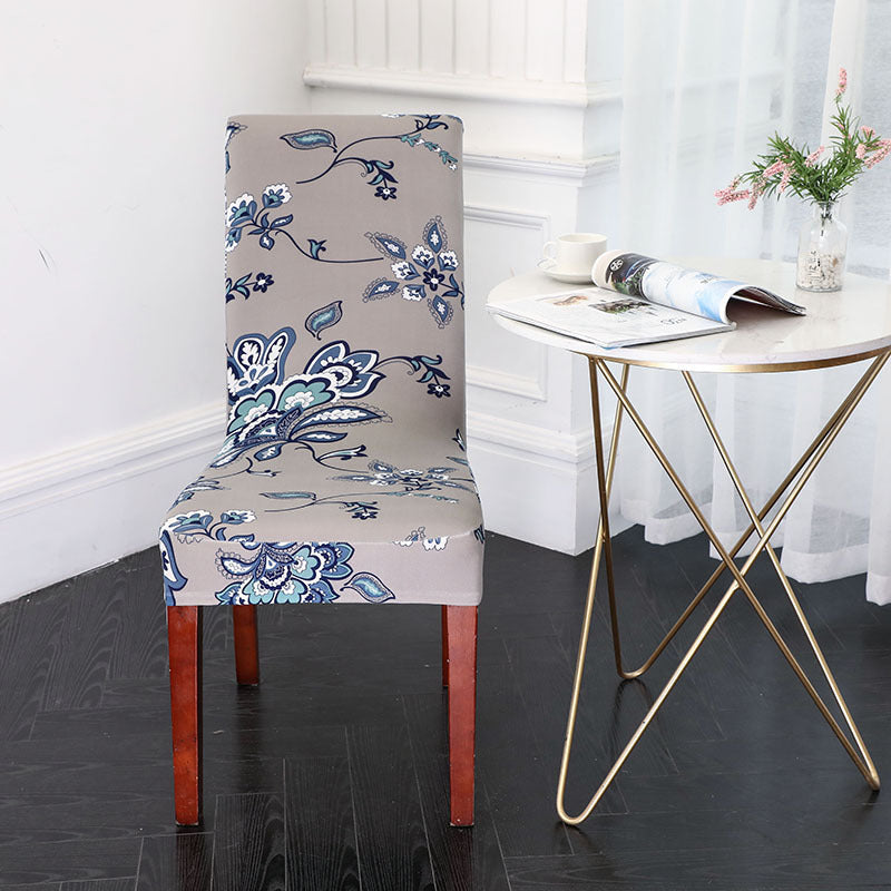 HKM-491539 Elastic Anti-Fouling Chair Cover for Rectangular Chairs, Polyester Blend, Fits Chair Backs 45-58cm