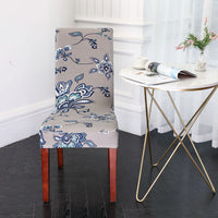 HKM-491539 Elastic Anti-Fouling Chair Cover for Rectangular Chairs, Polyester Blend, Fits Chair Backs 45-58cm