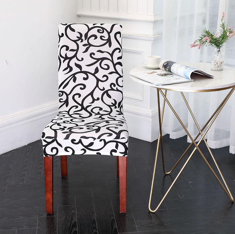 HKM-491539 Elastic Anti-Fouling Chair Cover for Rectangular Chairs, Polyester Blend, Fits Chair Backs 45-58cm